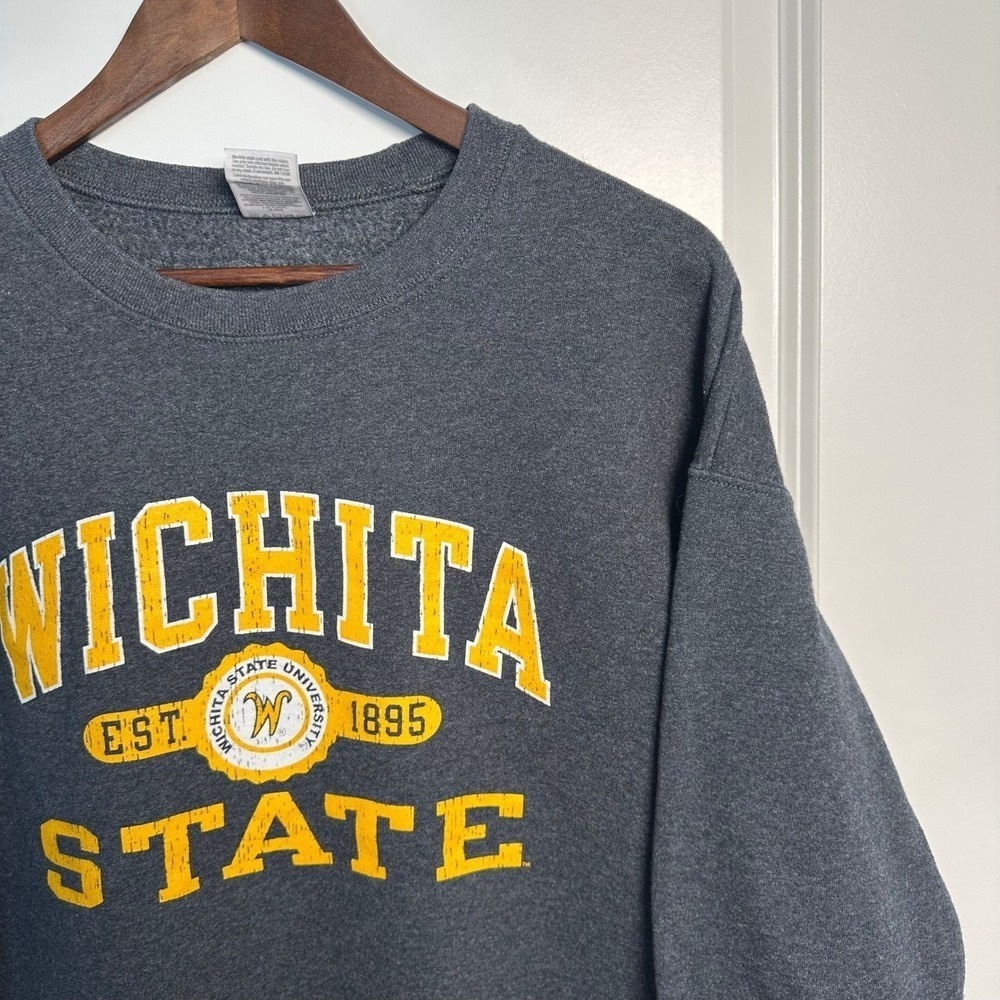 Jerzees‎ Wichita State University Sweatshirt Mens XL Gray WSU Shockers Crewneck
